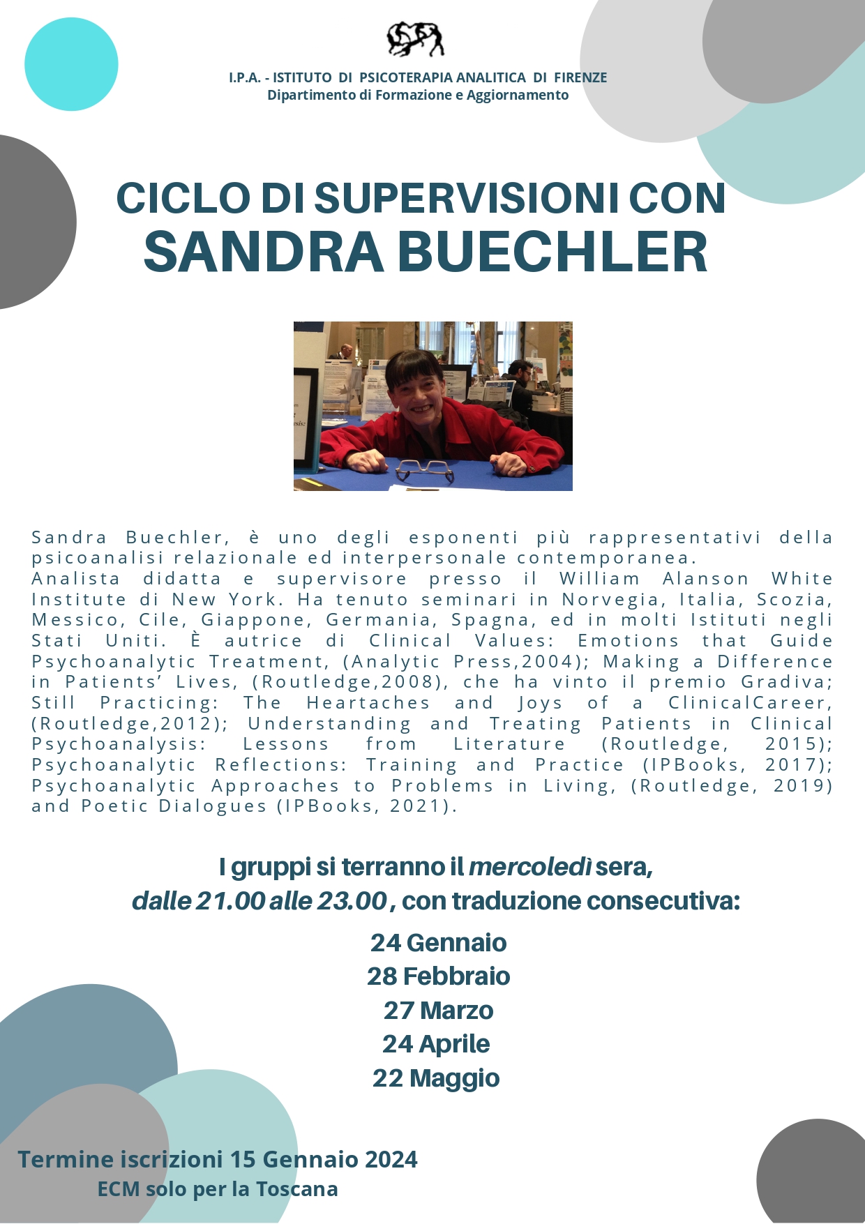 immagine articolo Ciclo di supervisioni con SANDRA BUECHLER